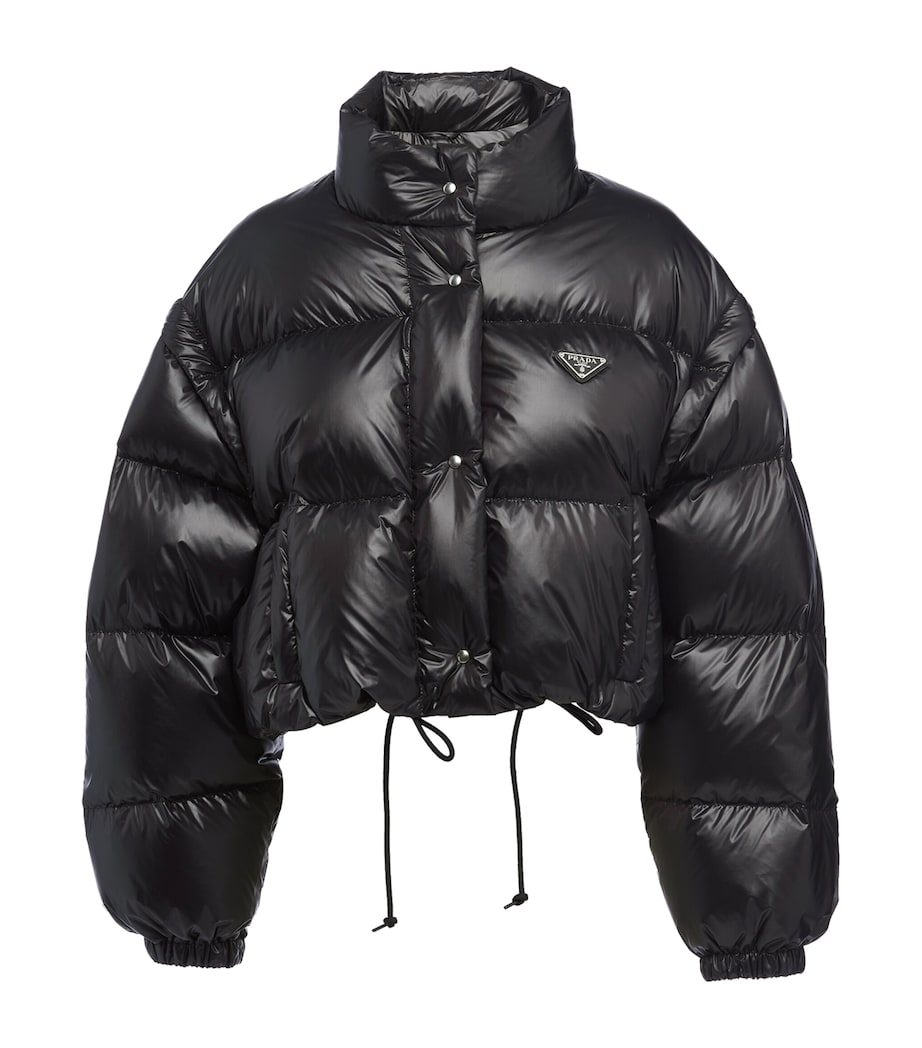 Prada Black Crop Re-Nylon Puffer Jacket