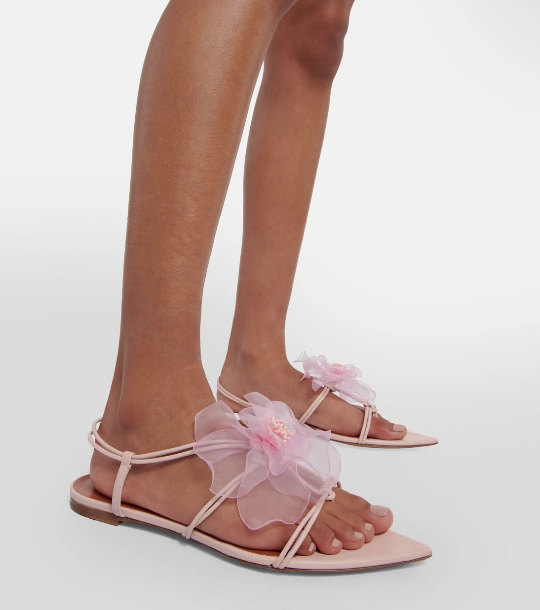 Nensi Dojaka - Appliqué leather thong sandals