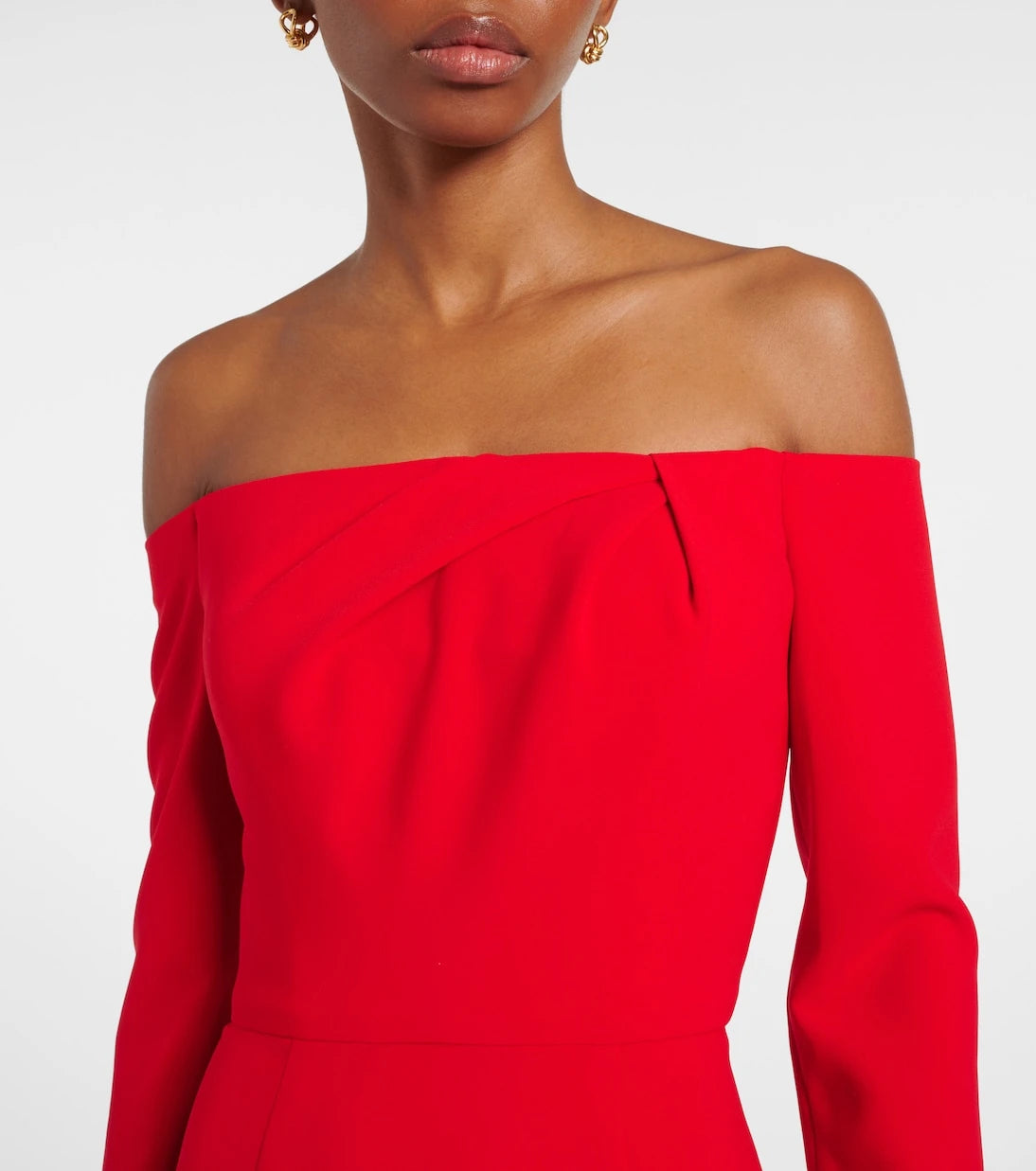 Carolina Herrera - Draped off-shoulder crêpe gown