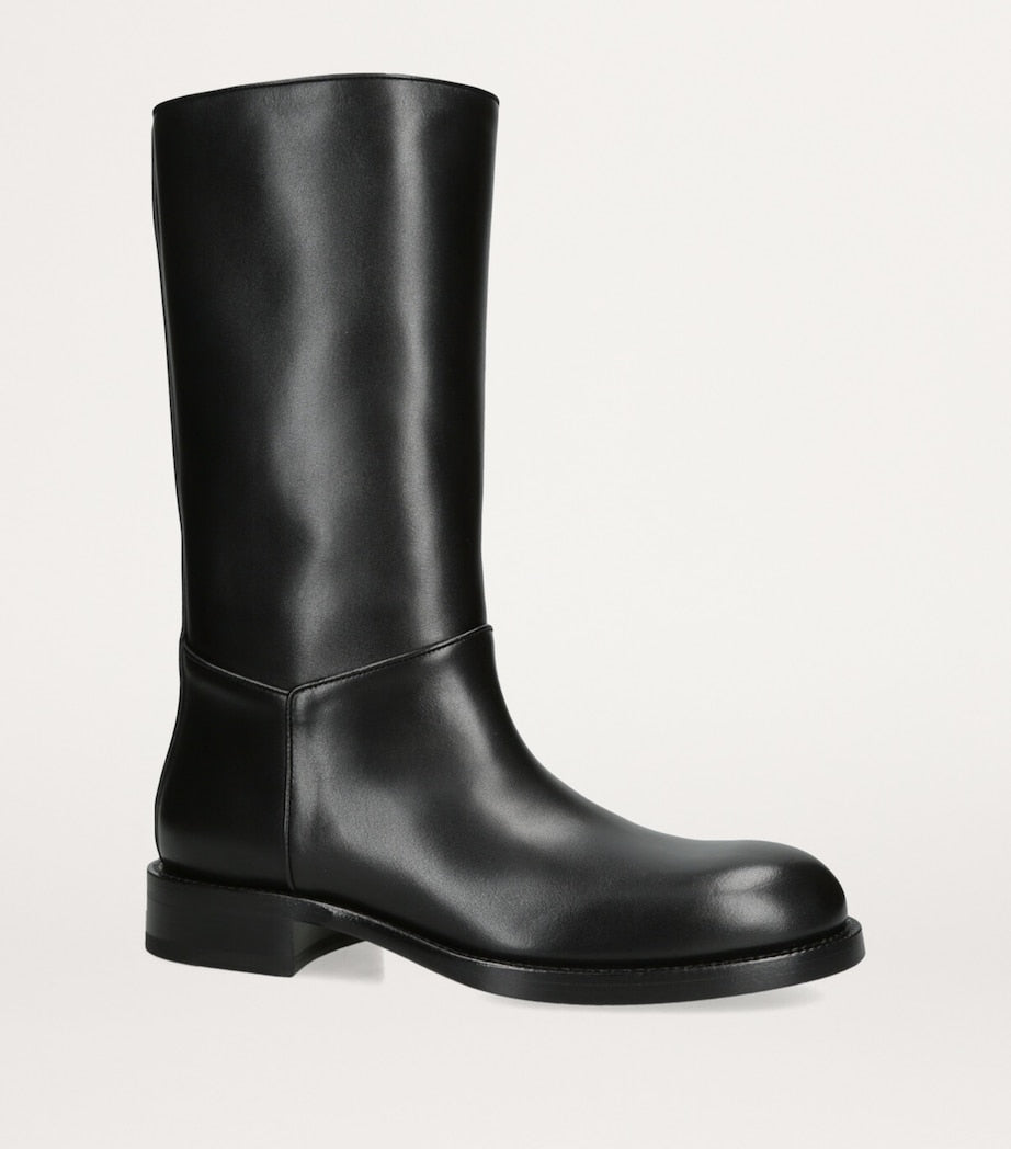 The Row Black Nobilis Leather Riding Boots 20