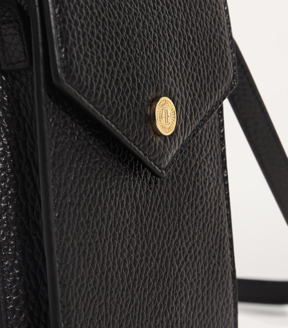 Black Leather Phone Pouch