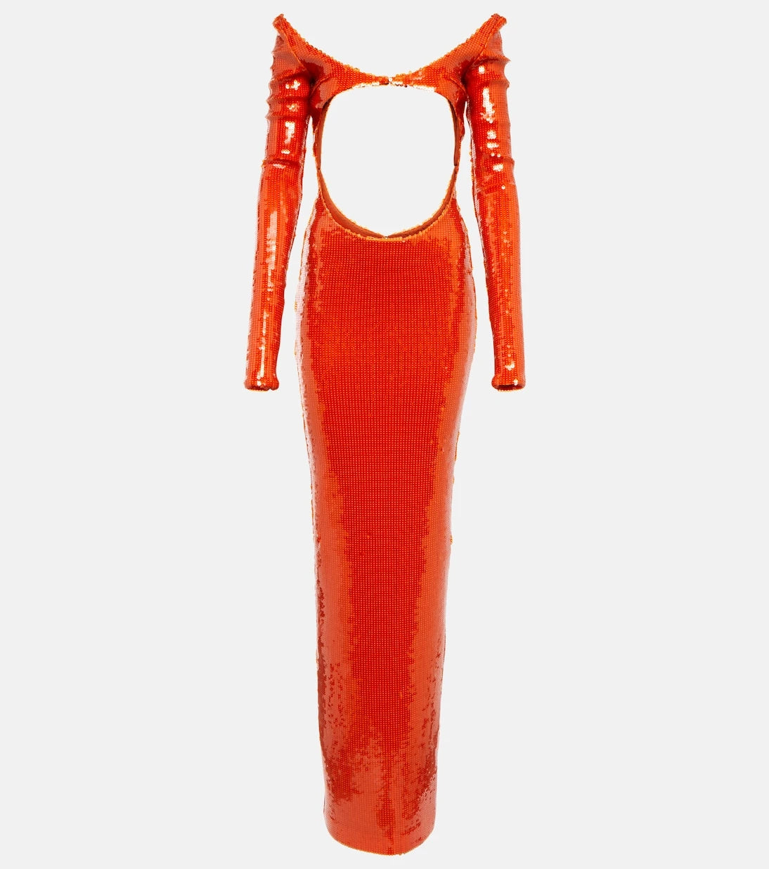 LaQuan Smith - Sequined cutout off-shoulder gown