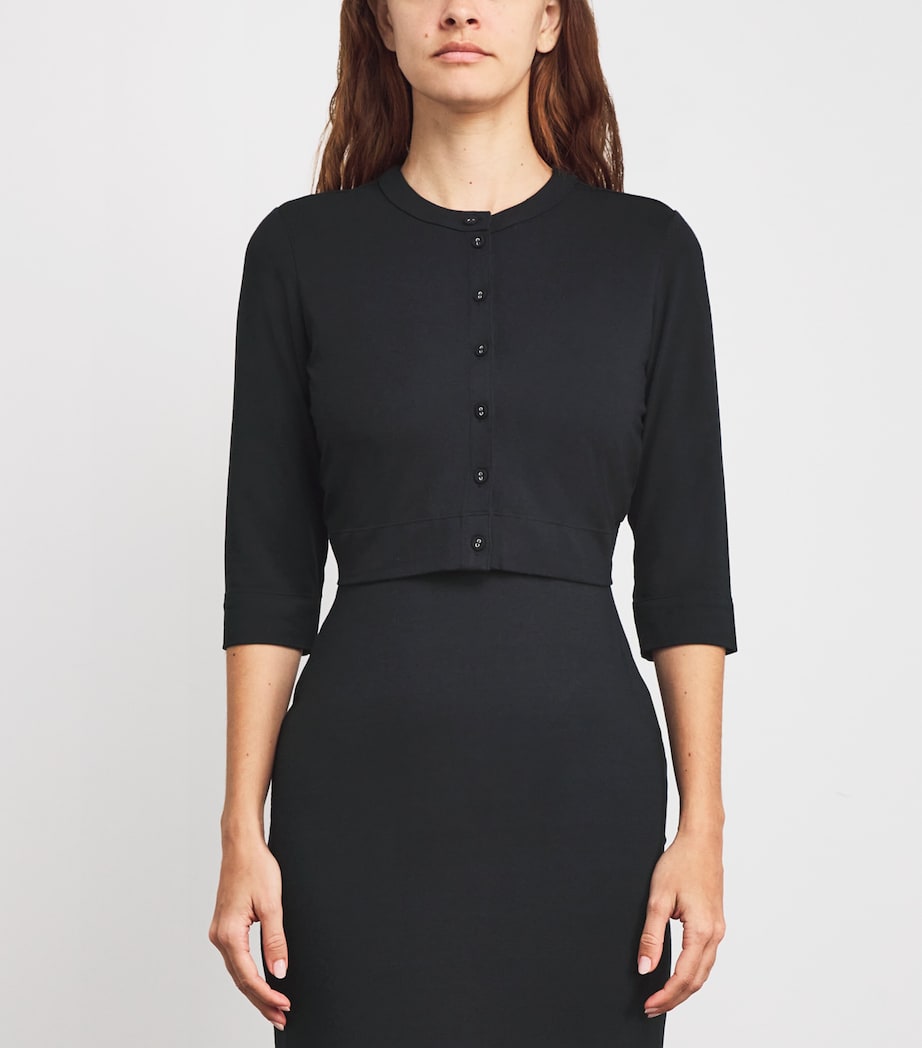 Skims Black Smooth Lounge Cropped Cardigan