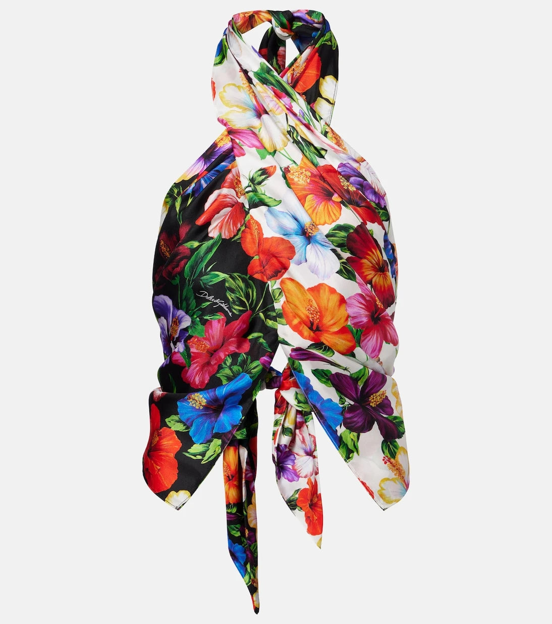 Dolce&Gabbana - Floral scarf-detail silk top