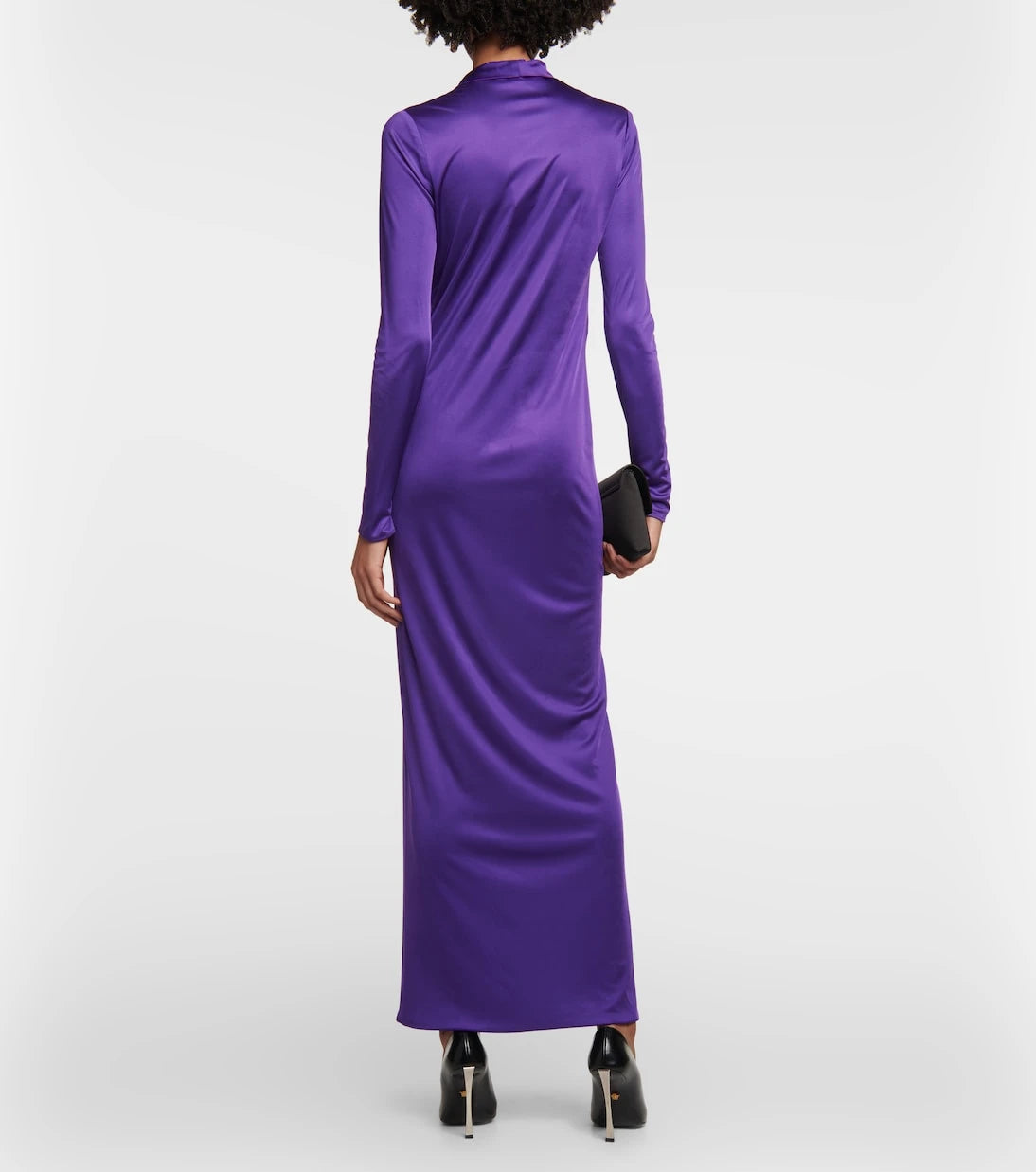Versace - Cowl-neck draped satin gown