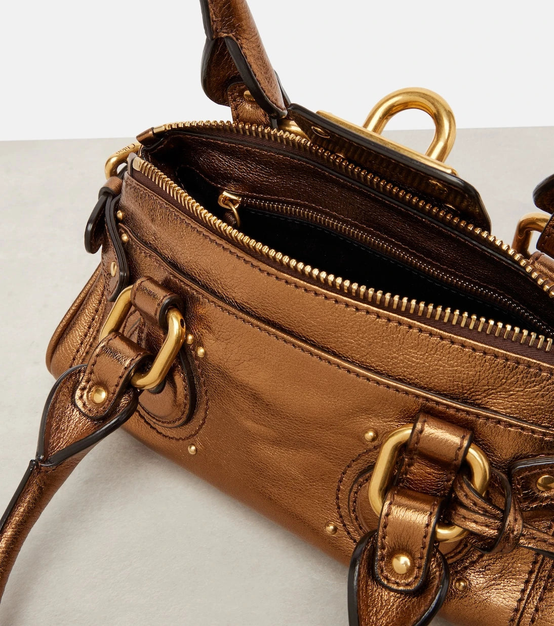 Chloé - Paddington metallic leather shoulder bag