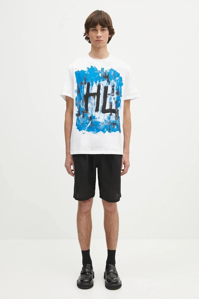 Памучна тениска Helmut Lang SCRIBBLE.T2.MAL.LT.