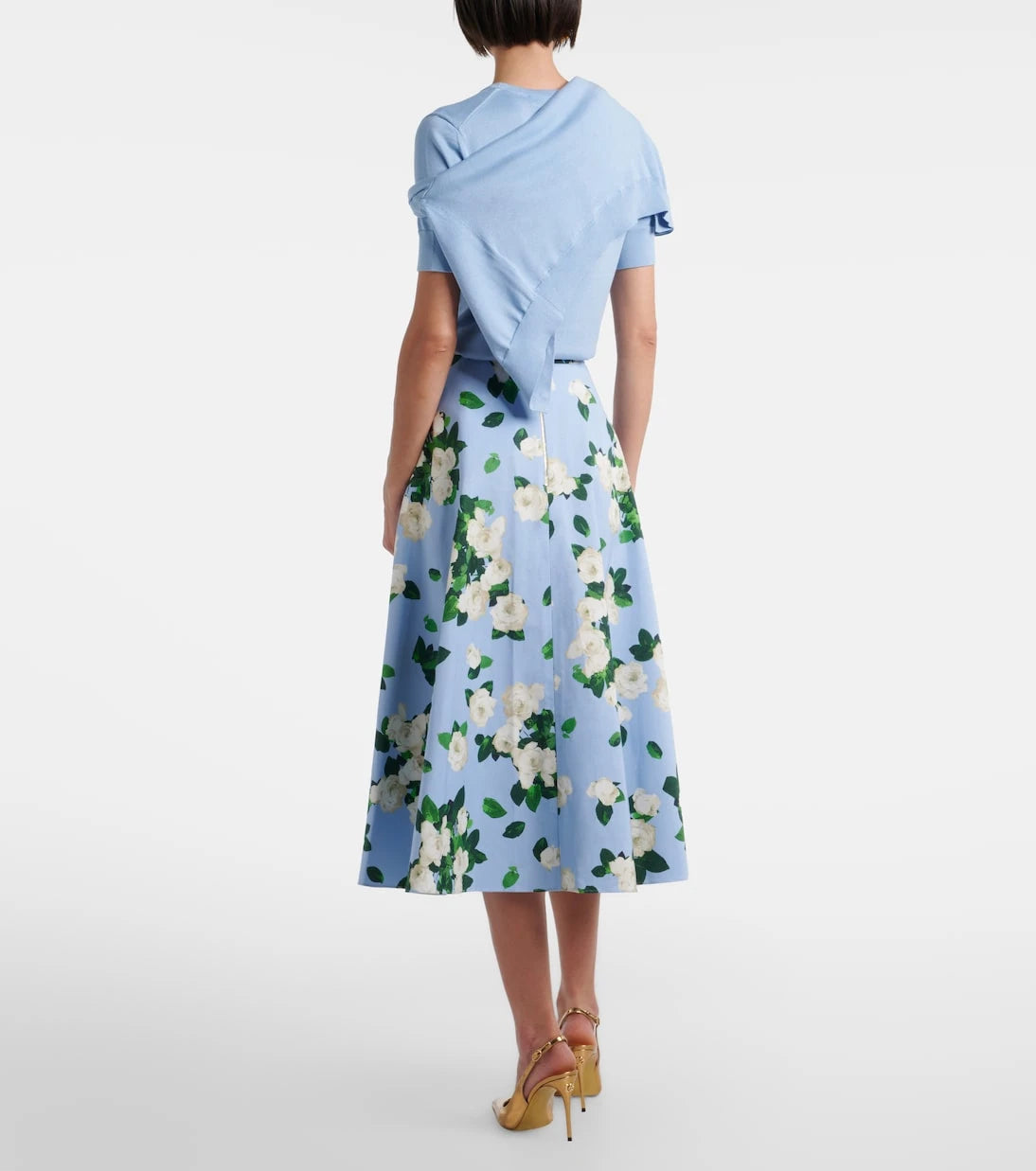 Carolina Herrera - Floral faille midi skirt