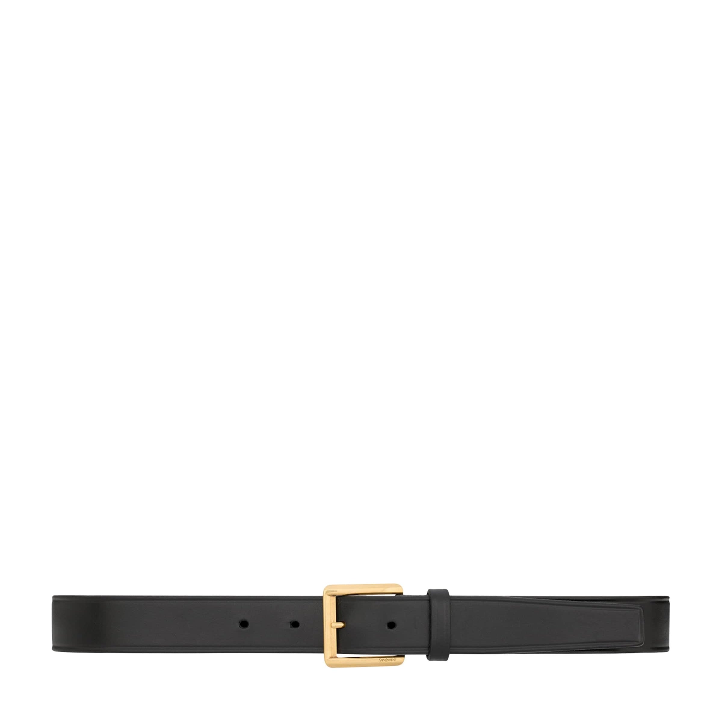 Saint Laurent Black Leather Belt