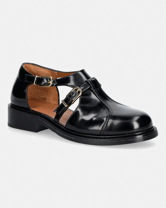 Billi Bi половинки обувки дамски от кожа Black polido