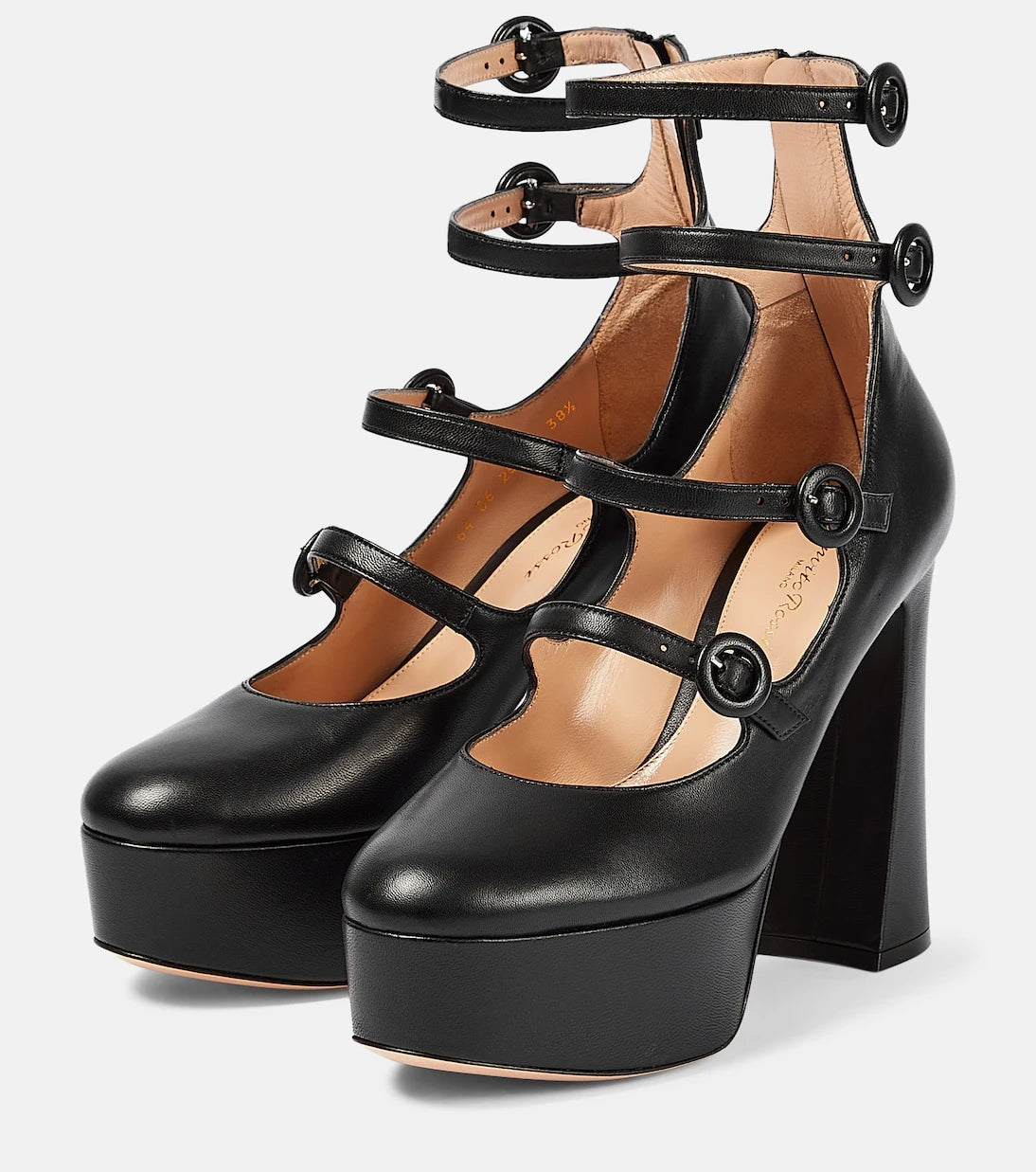 Gianvito Rossi - Mary Jane deri platform topuklu ayakkabı