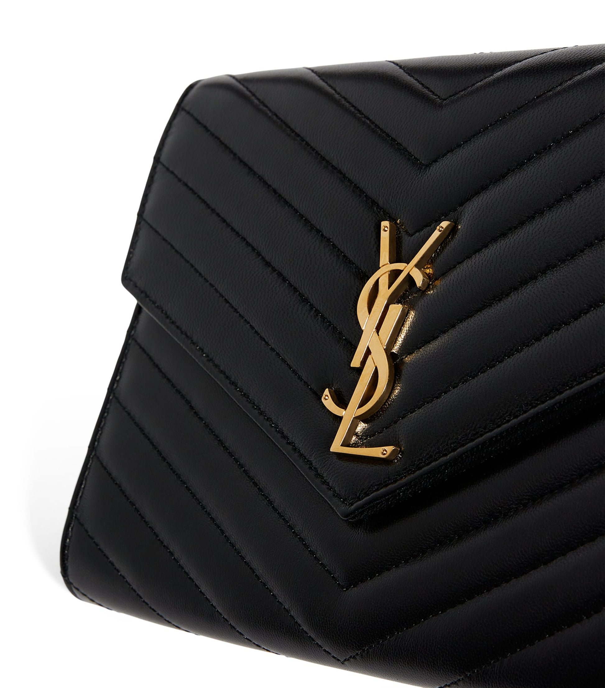 Saint Laurent Black Small Envelope Clutch Bag
