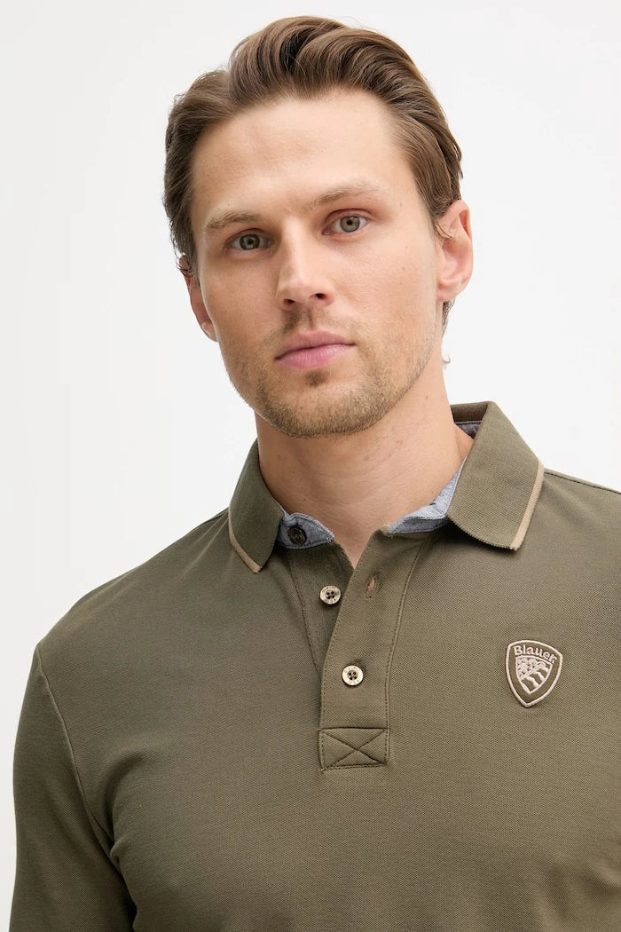 Blauer тениска с яка мъжка от памук DAMON