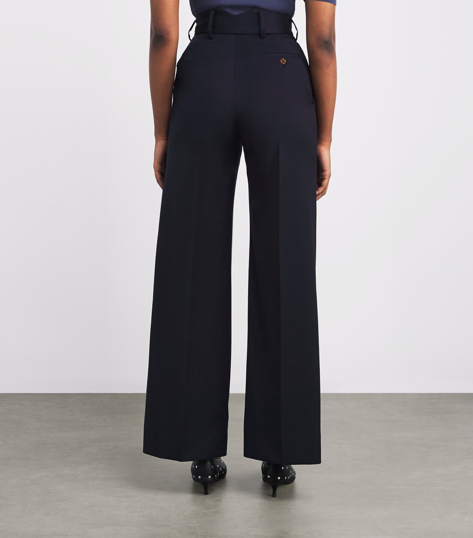 Vivienne Westwood Navy Lauren Wide-Leg Tailored Trousers