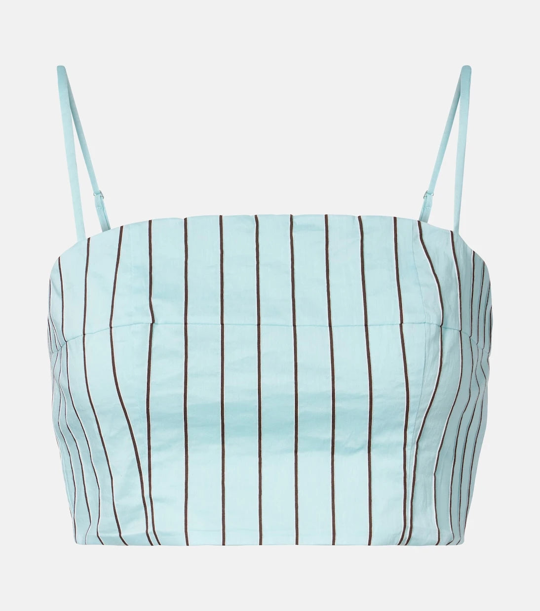 Staud - Federico striped cotton-blend crop top