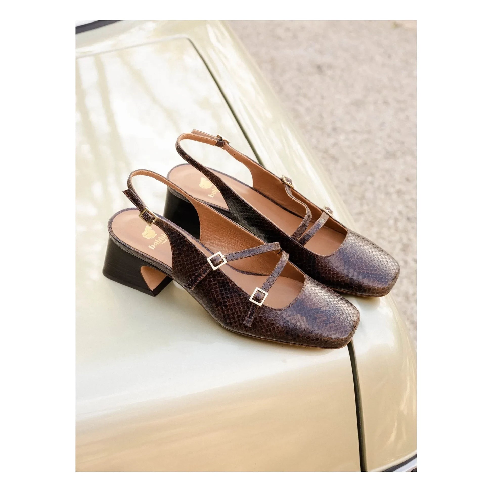 Bobbies - Babies Becca Snake Embossed Leather | Brown