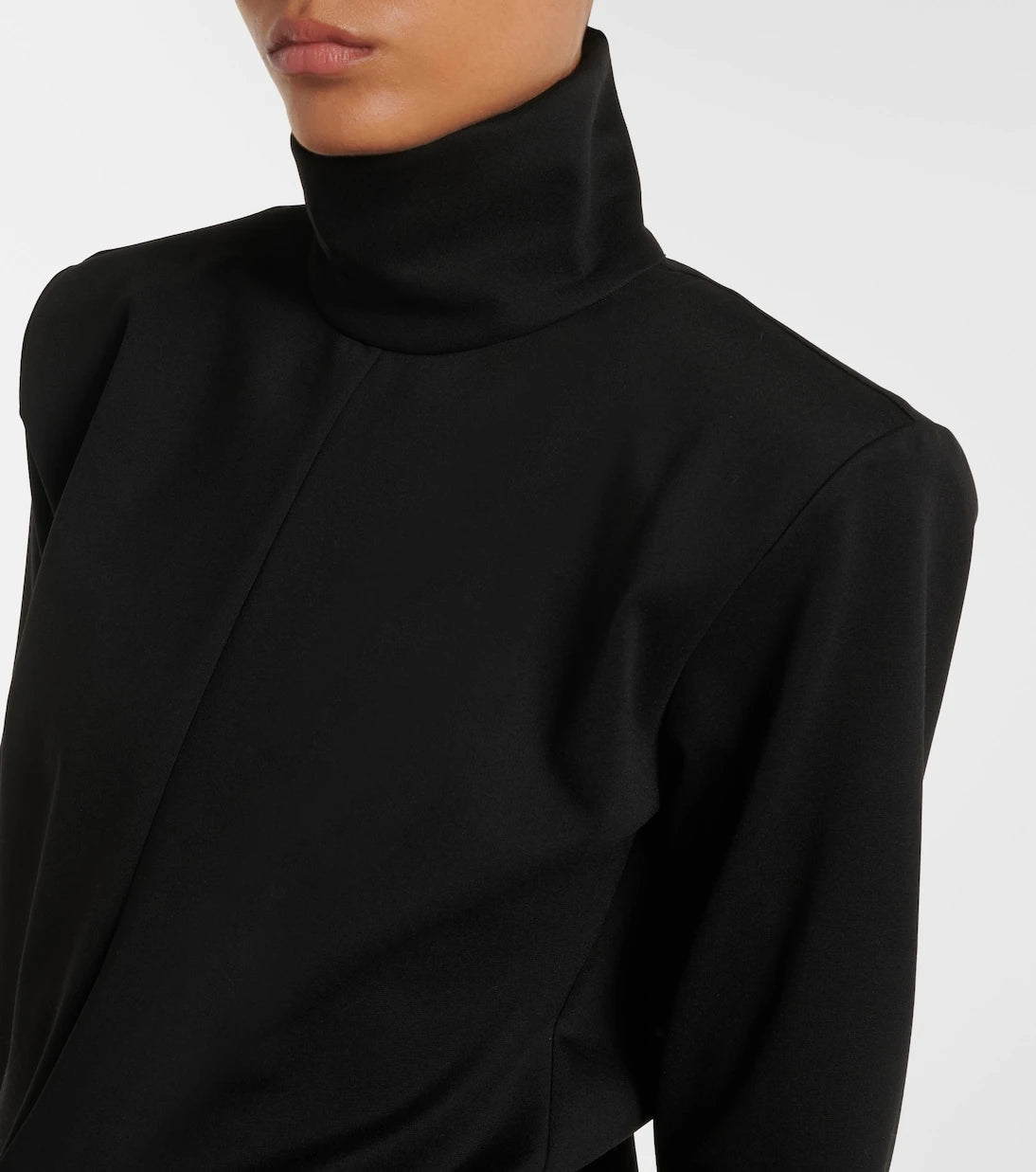 The Attico - Draped turtleneck jersey minidress