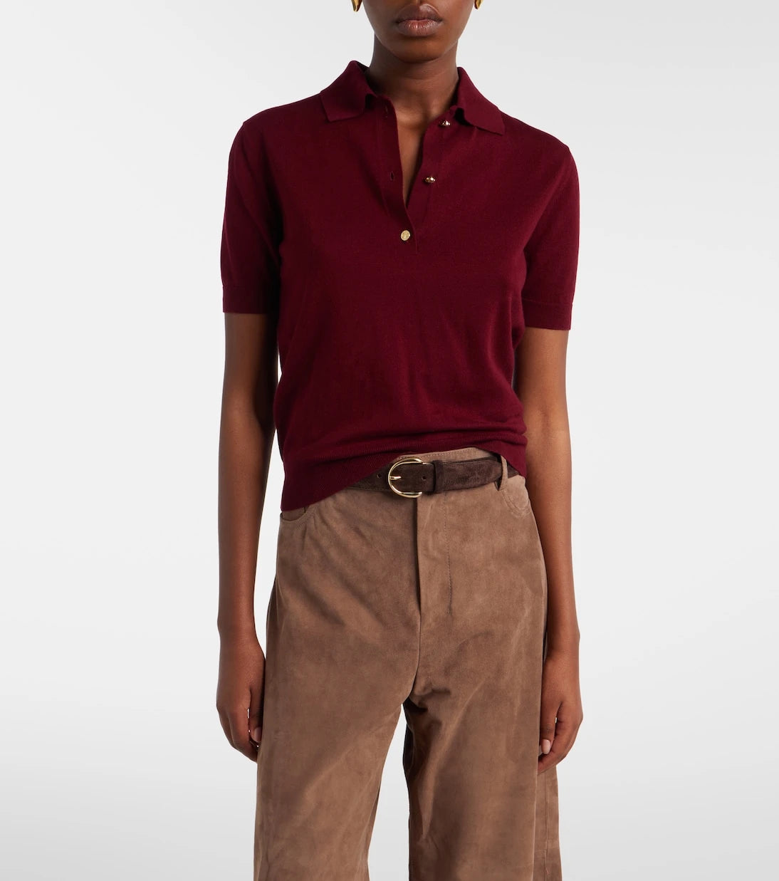 'S Max Mara - Cotton, silk, and cashmere polo sweater