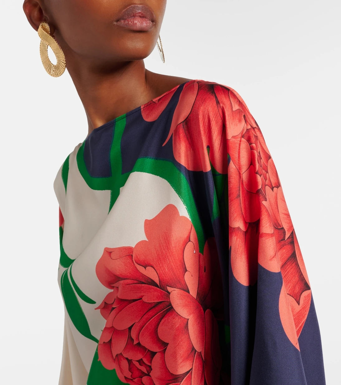 La DoubleJ - Square floral silk twill top