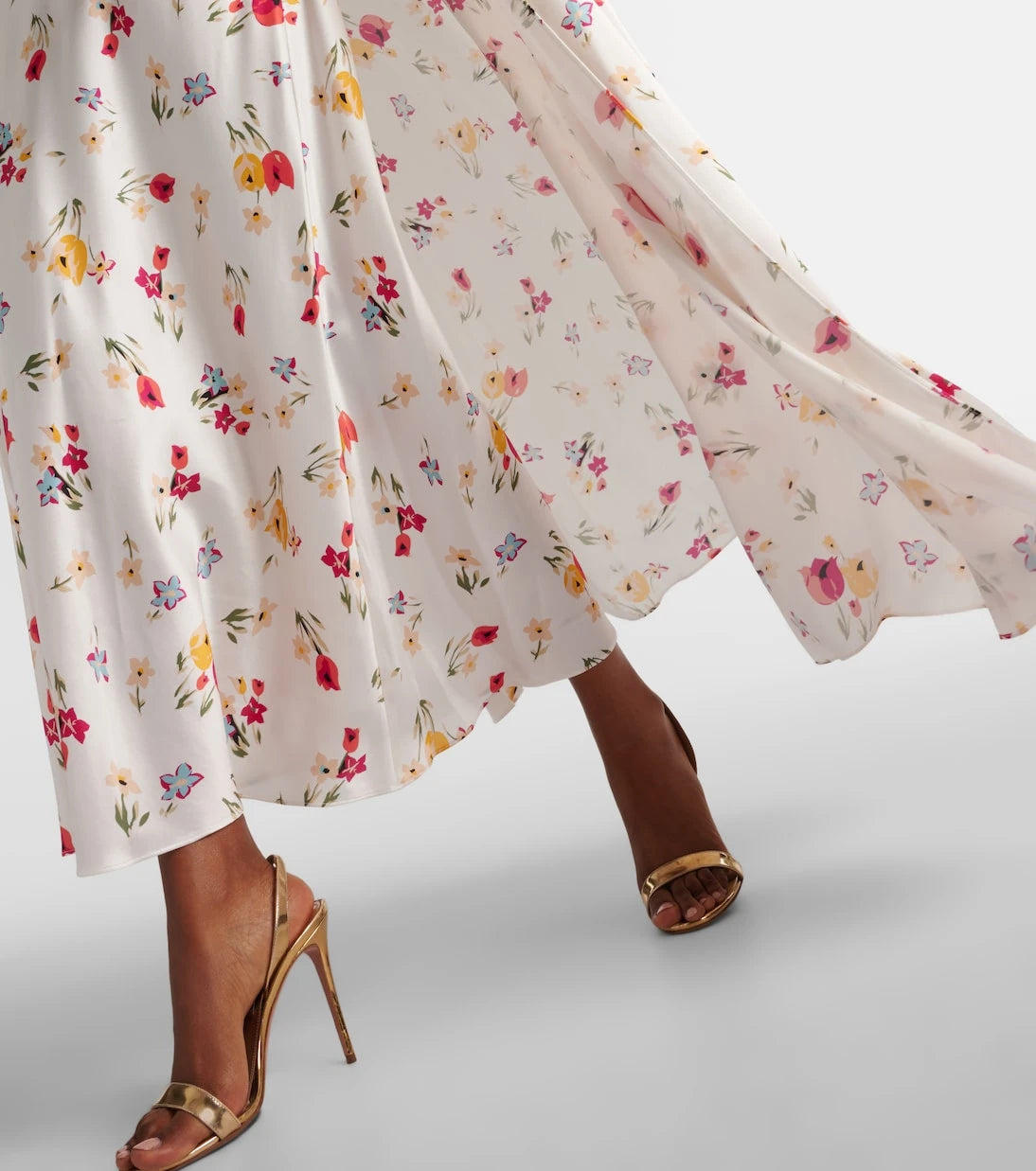 Rodarte - Floral caped silk maxi dress