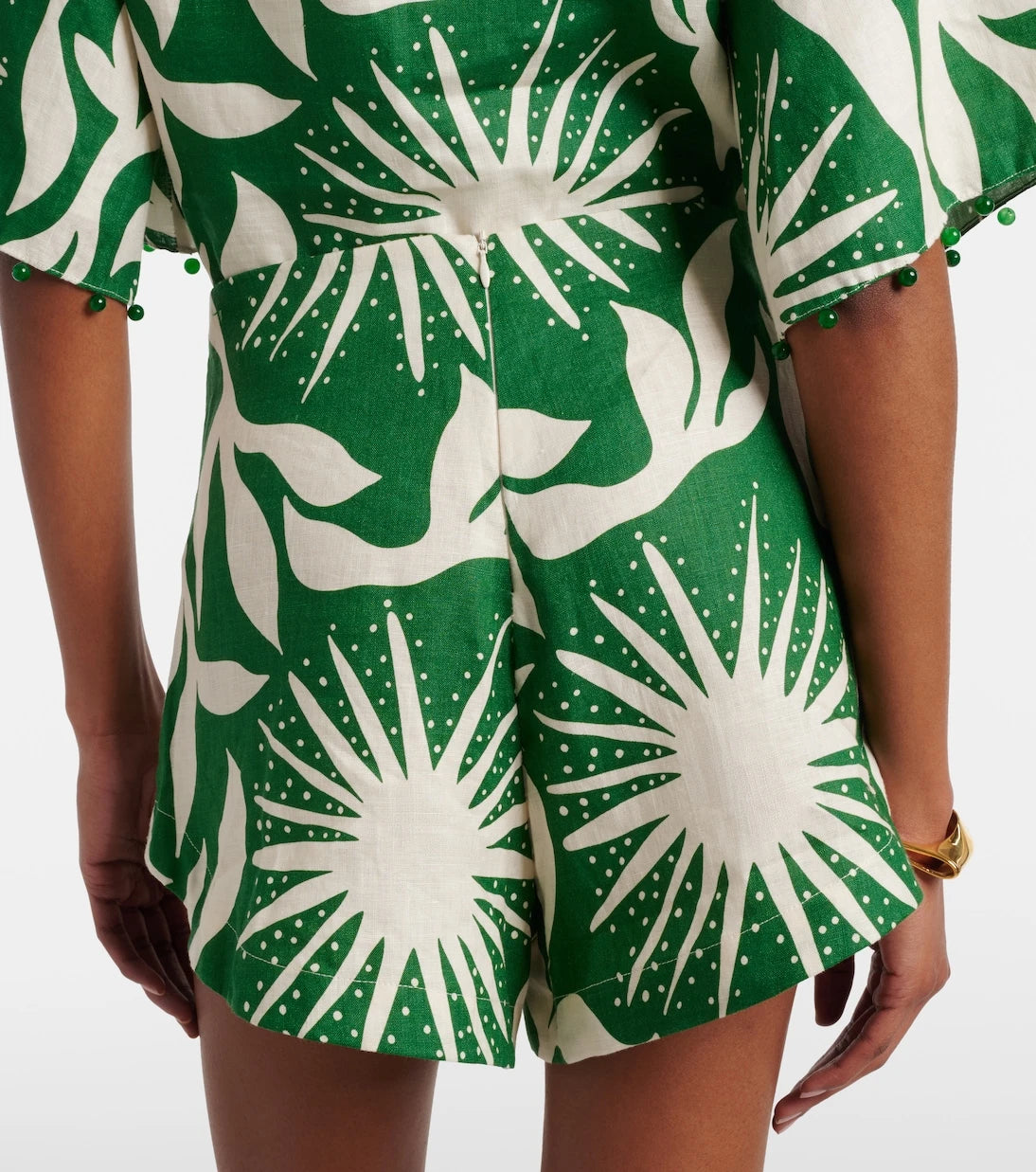 Cala de la Cruz - Bahamas printed linen shorts