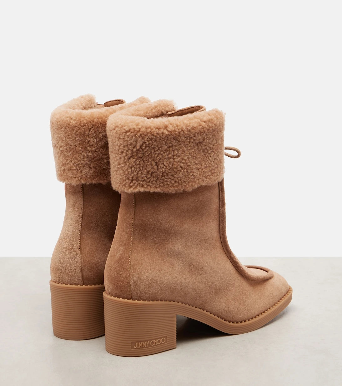 Jimmy Choo - Hali shearling-trimmed suede ankle boots