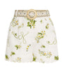 Camilla White Linen Botanical Utopia Shorts