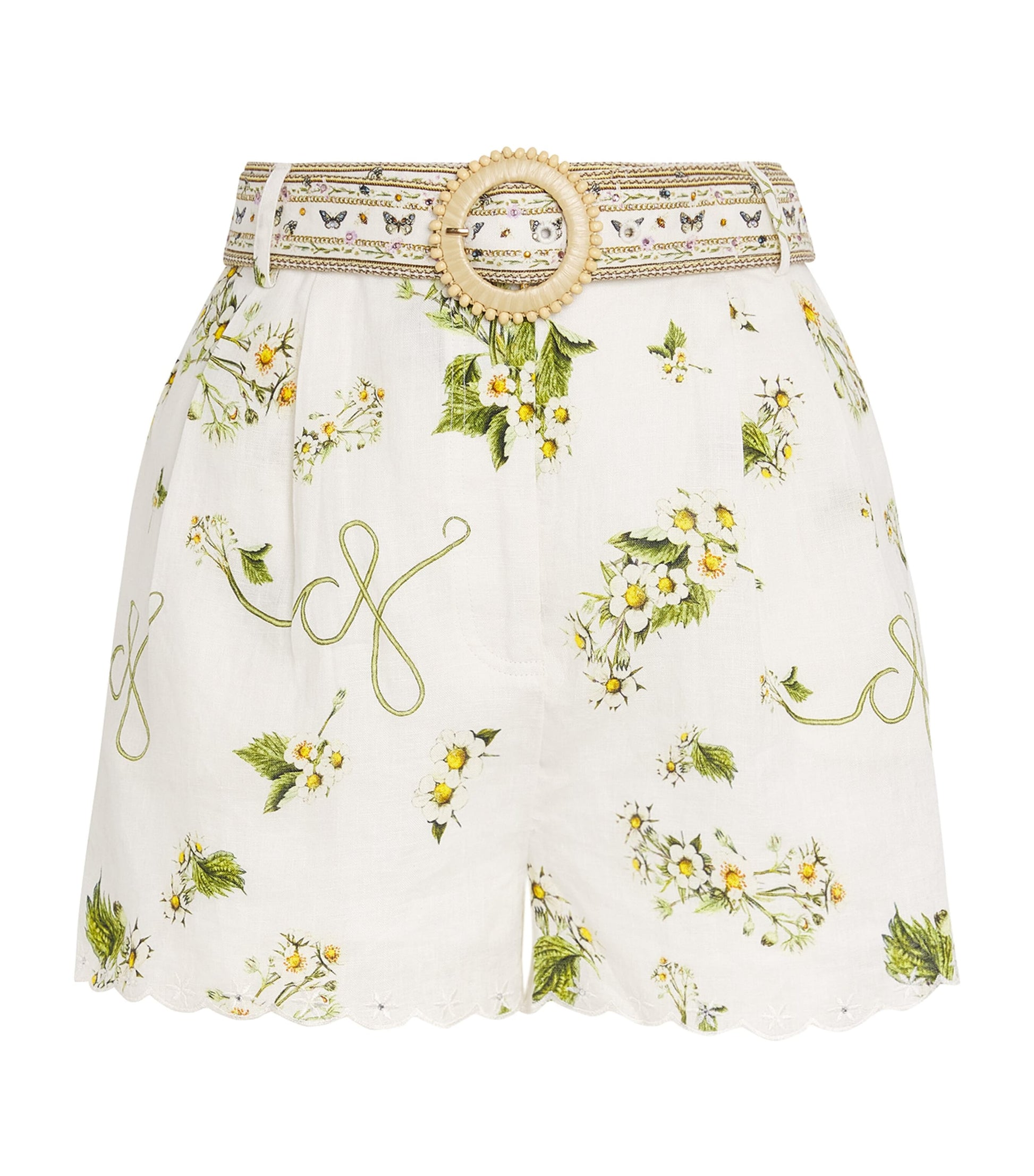 Camilla White Linen Botanical Utopia Shorts