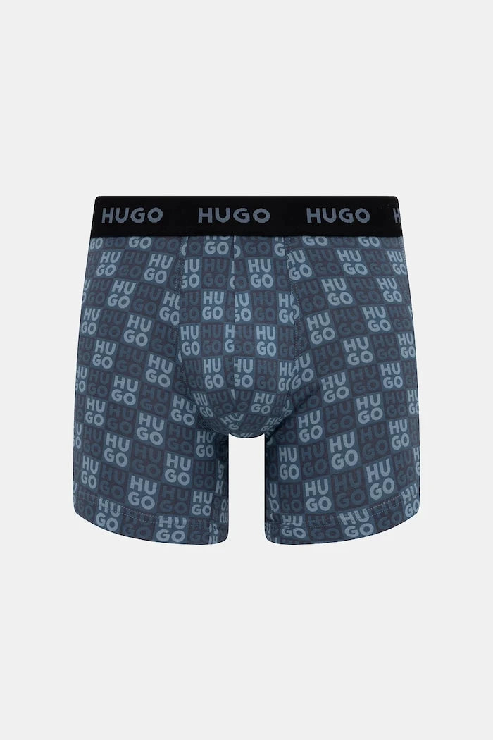 HUGO erkek pamuklu elastan boxer BOXERBR TRIPLET DESIGN 3'lü
