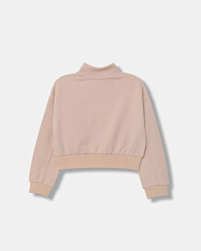 Çocuklar için pamuklu fermuarlı Guess sweatshirt