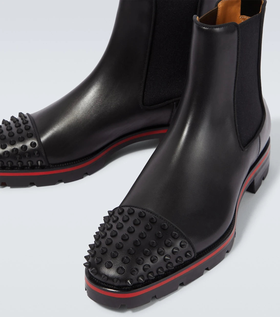 Christian Louboutin - Melon Spikes leather Chelsea boots