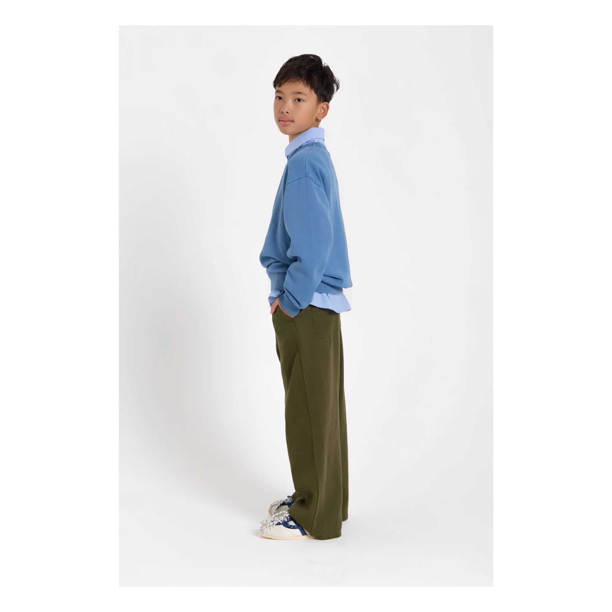 Smallable Kid - Burt Twill Wide Leg Pants | Khaki