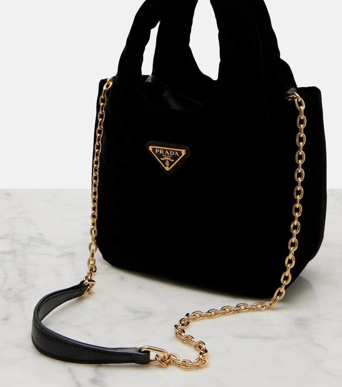 Prada - Mini velvet top-handle bag