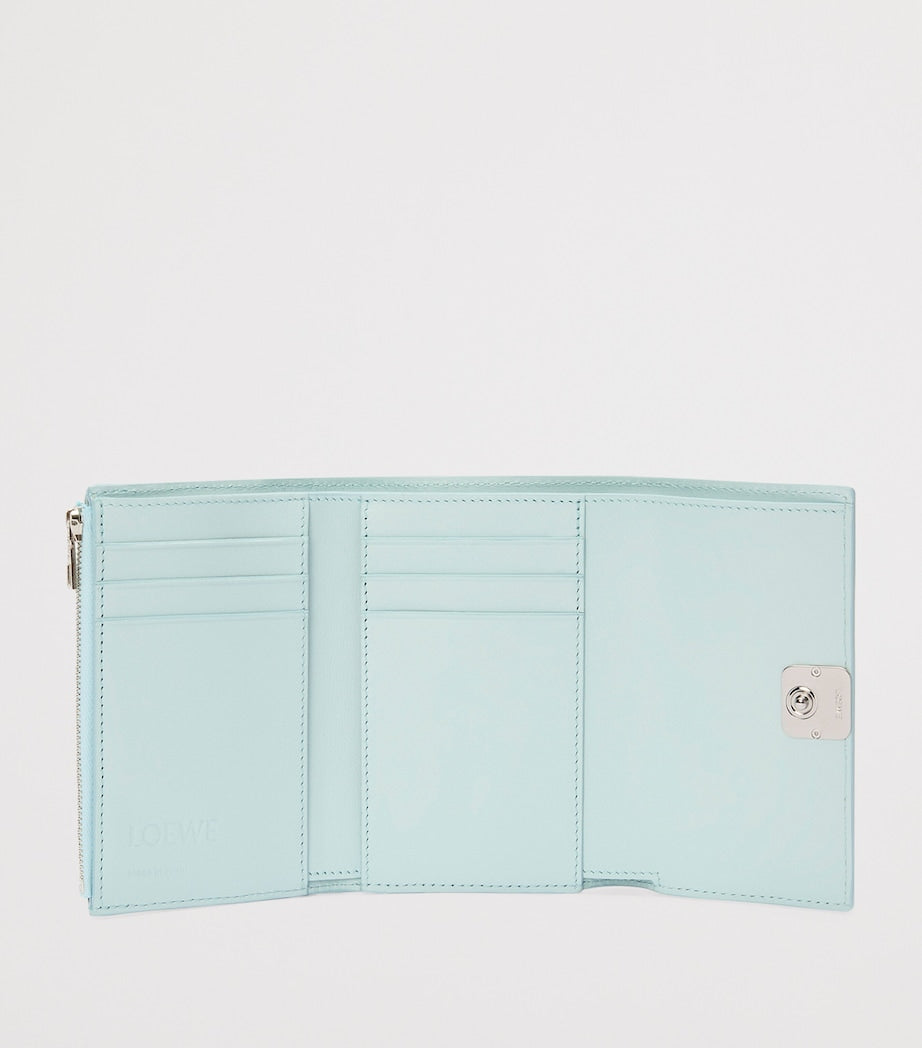 Blue Small Leather Anagram Wallet