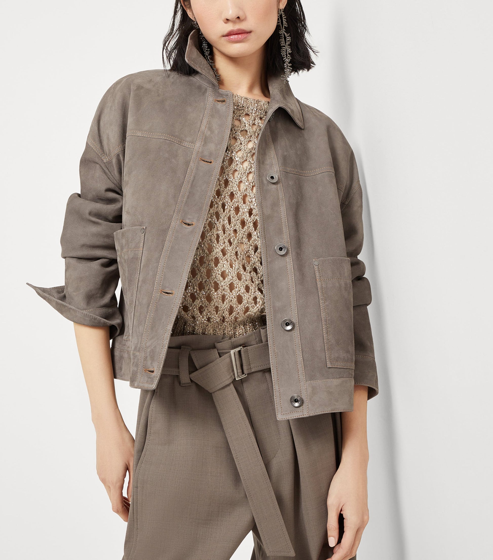 Brunello Cucinelli Brown Couture Suede Jacket