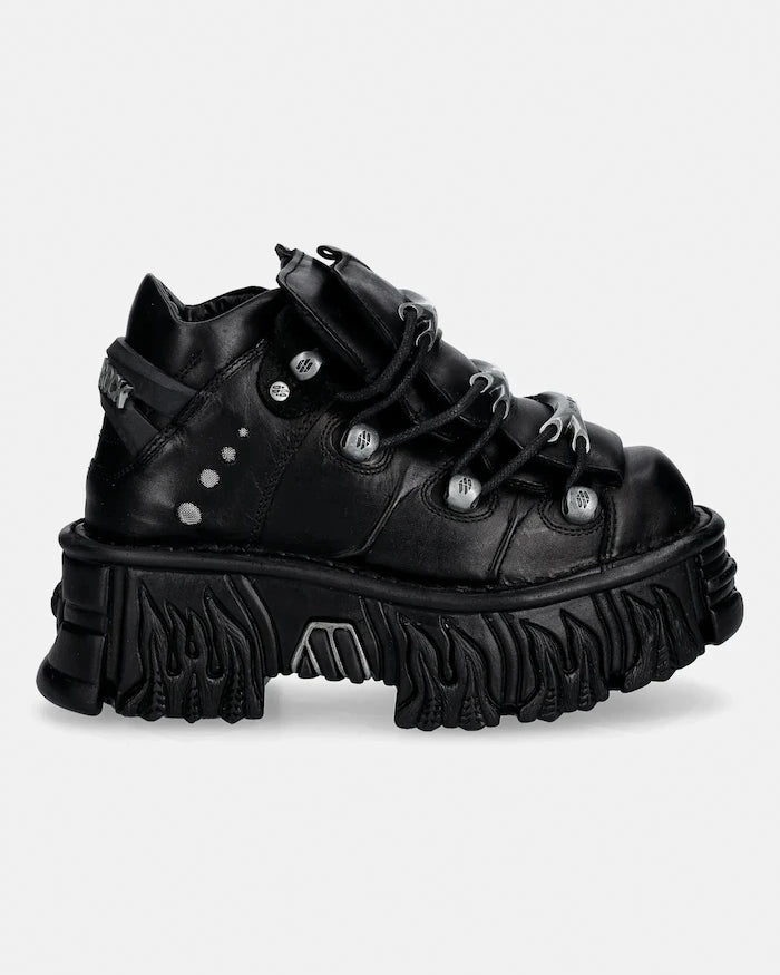 New Rock ITALI NEGRO, NOMADA NEGRO Deri Spor Ayakkabı