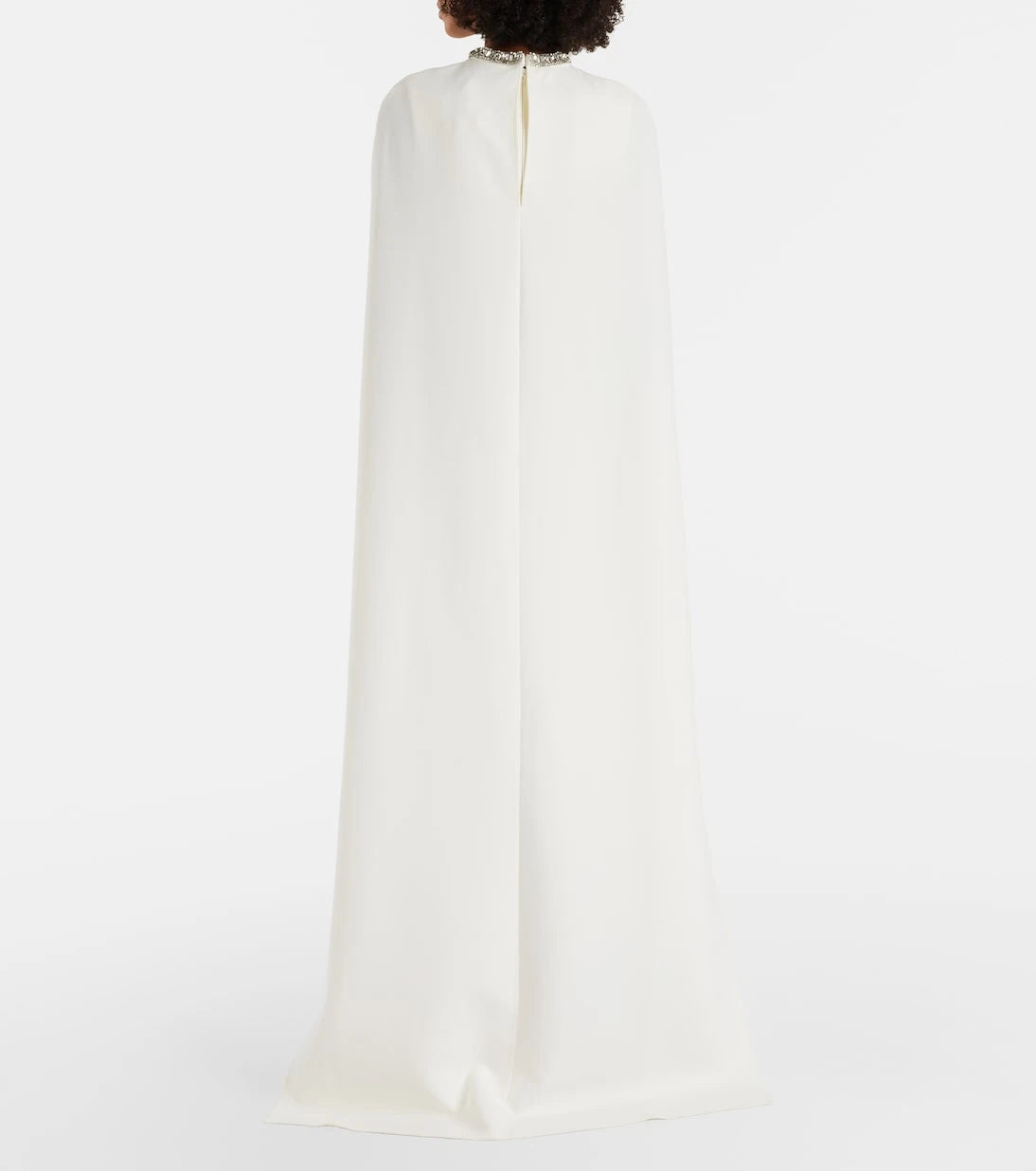 Roland Mouret - Crystal-embellished caped crêpe gown