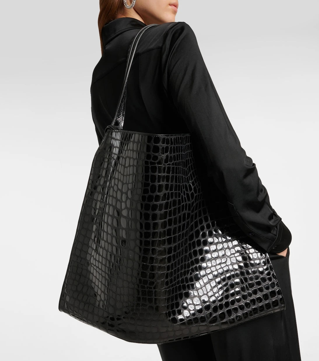 Christian Louboutin - Le 54 croc-effect leather shoulder bag