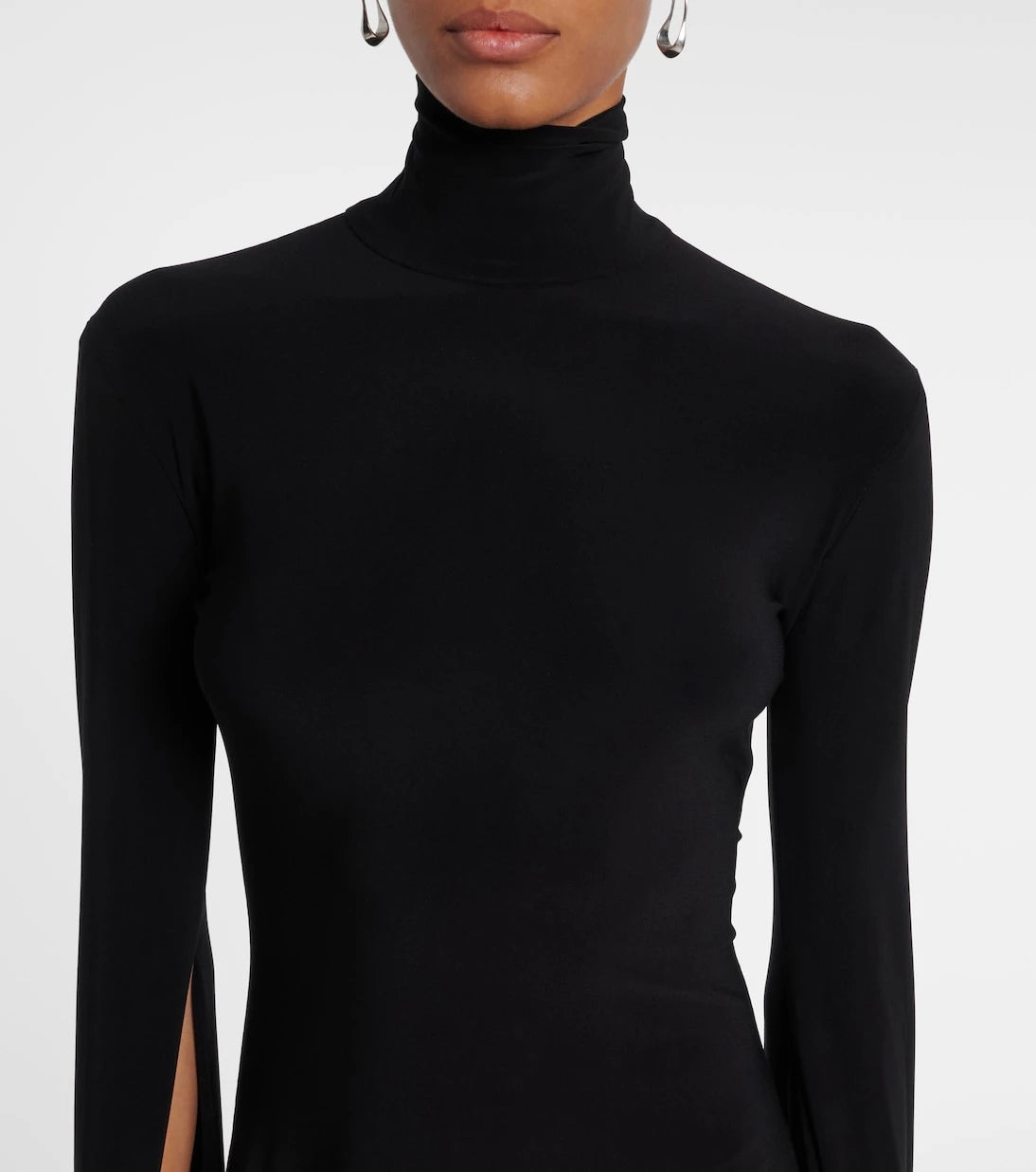 Norma Kamali - High-neck jersey minidress