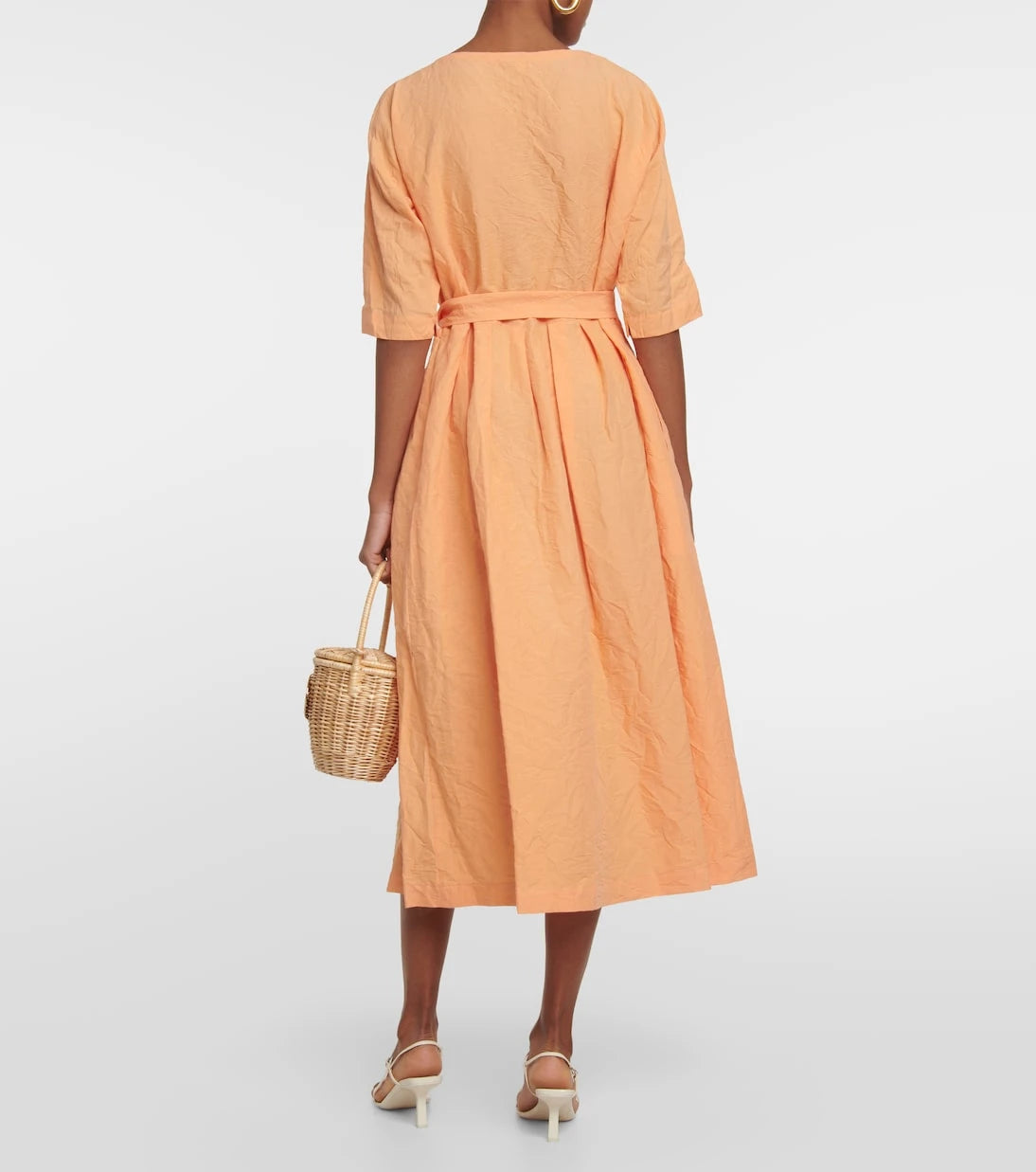 Vince - Belted linen and cotton dress
