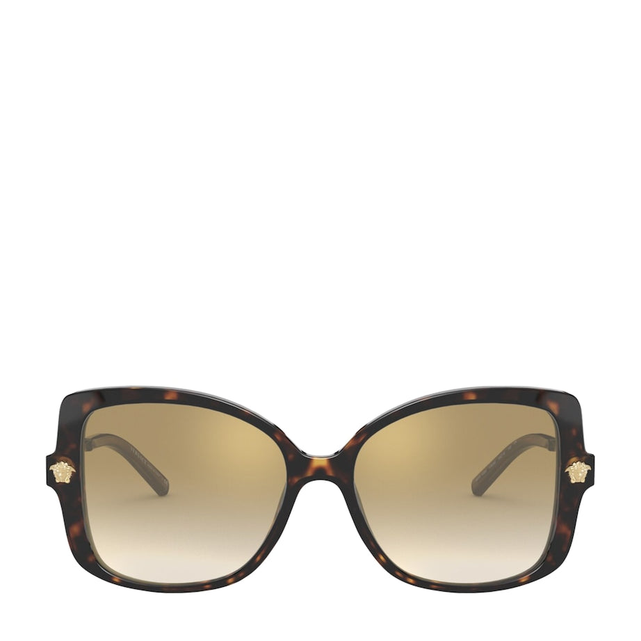 Versace Brown Acetate Butterfly Sunglasses