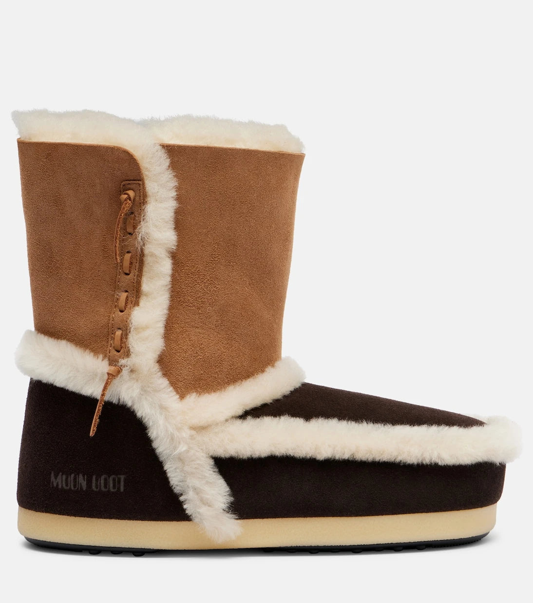 Moon Boot - EVX shearling-trimmed suede ankle boots
