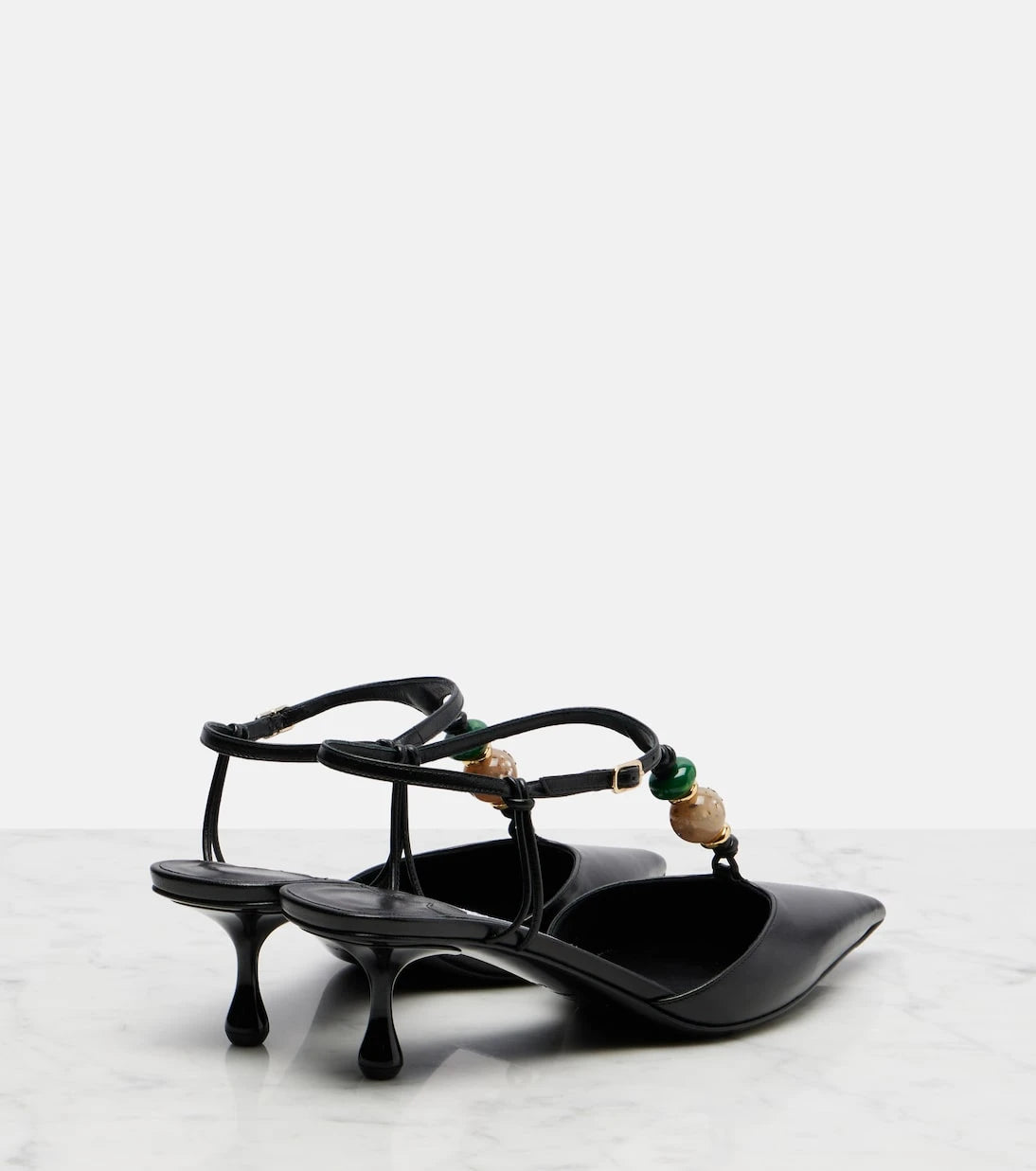 Jimmy Choo - Lauri embellished leather slingback pumps