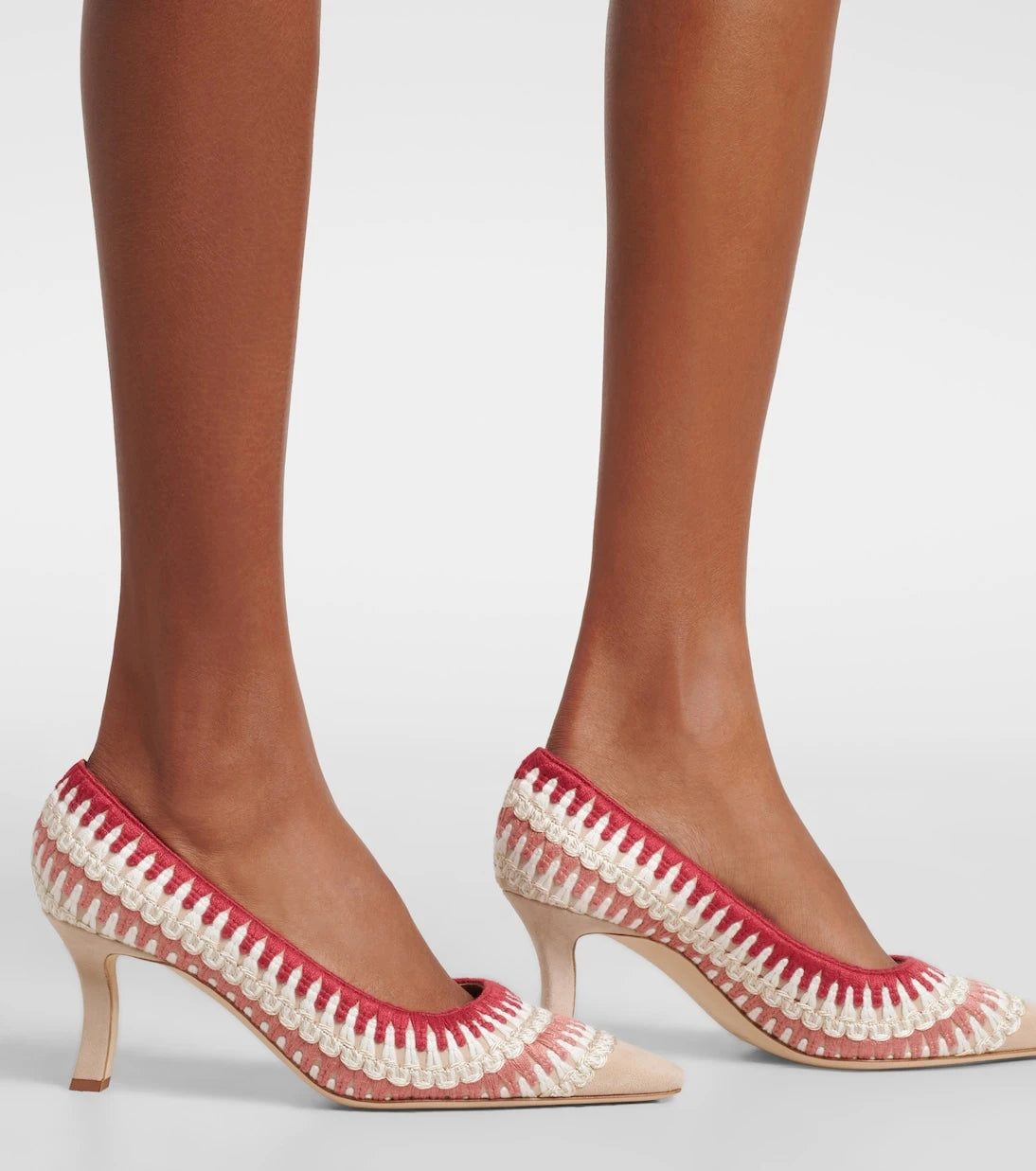 Manolo Blahnik - حذاء أُمبوهي 70 بكعب من جلد الشمواه والكروشيه