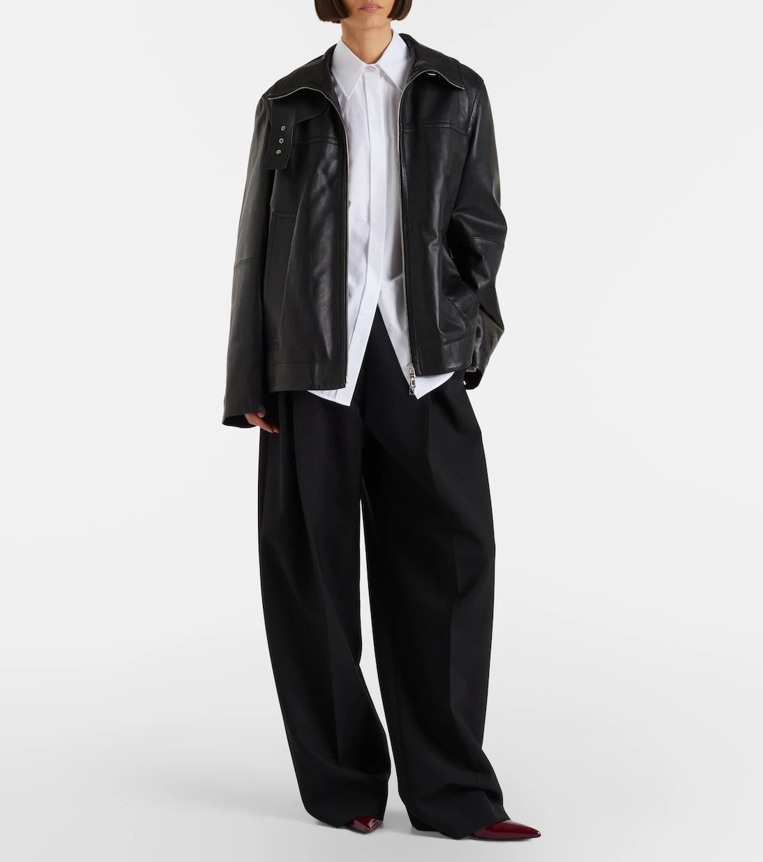 Sportmax - Oversized leather jacket