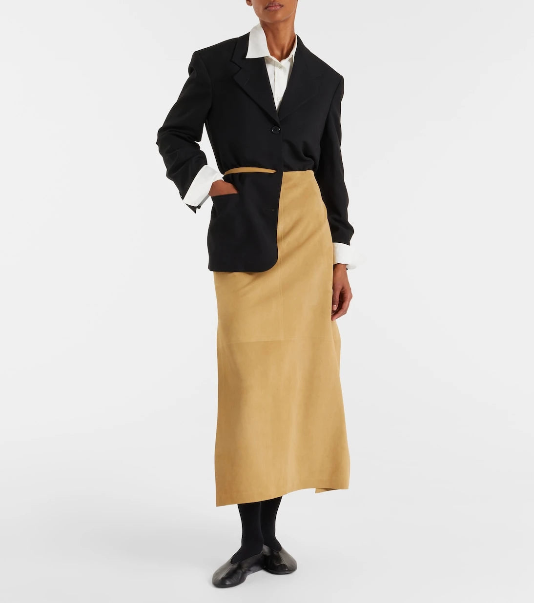 The Row - Danas suede wrap skirt