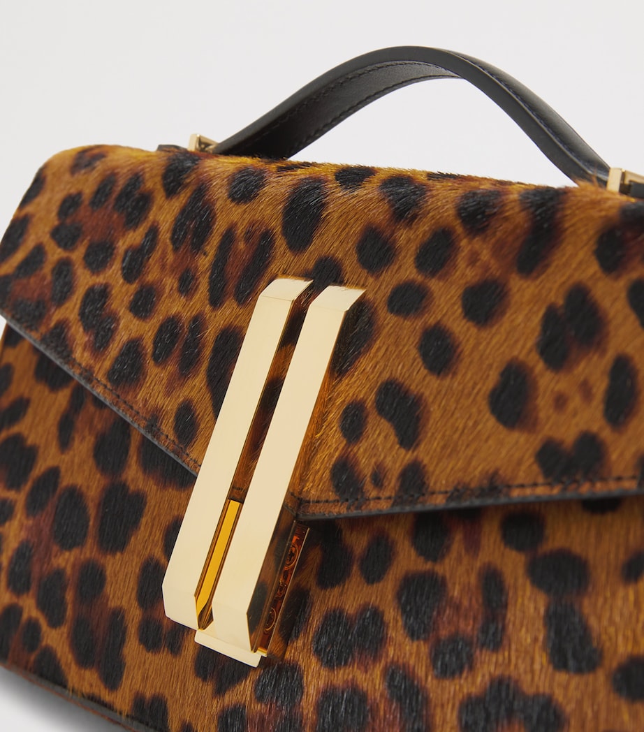 Demellier Multi Leopard-Effect Calf Hair Vancouver Clutch