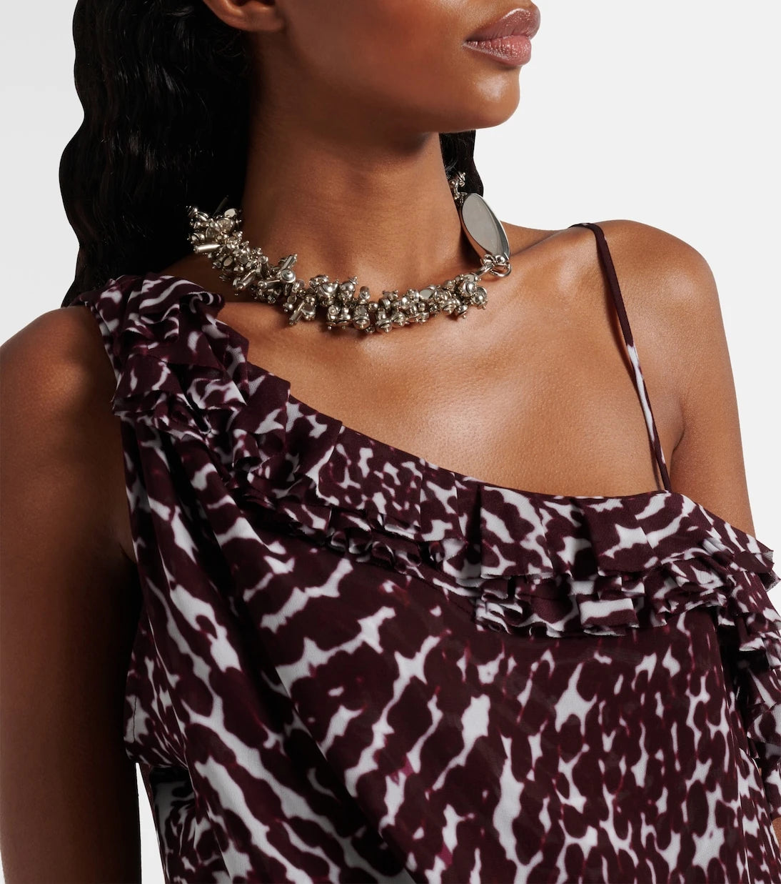 Dries Van Noten - Printed ruffled top
