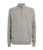 Polo Ralph Lauren Grey Wool-Cashmere Quarter-Zip Sweater