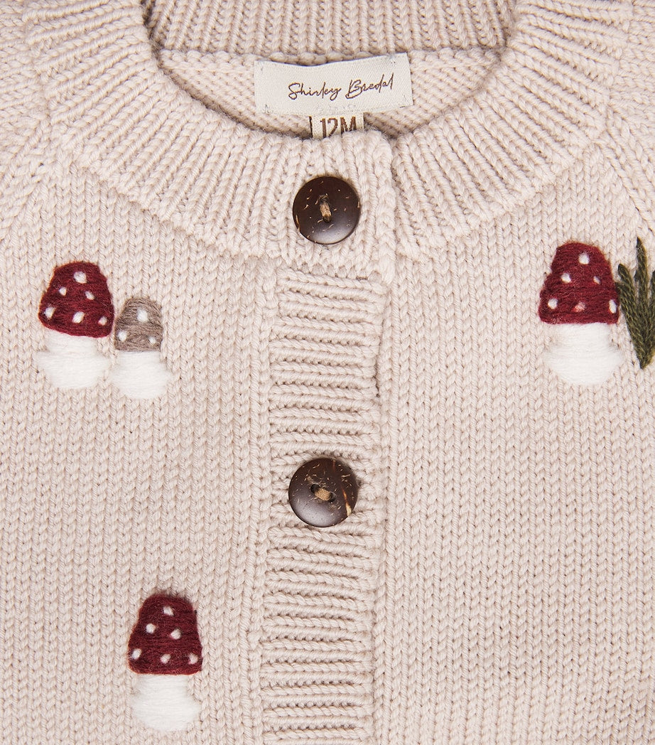 Shirley Bredal Merino Wool Mushroom Cardigan (3 Months-4 Years)